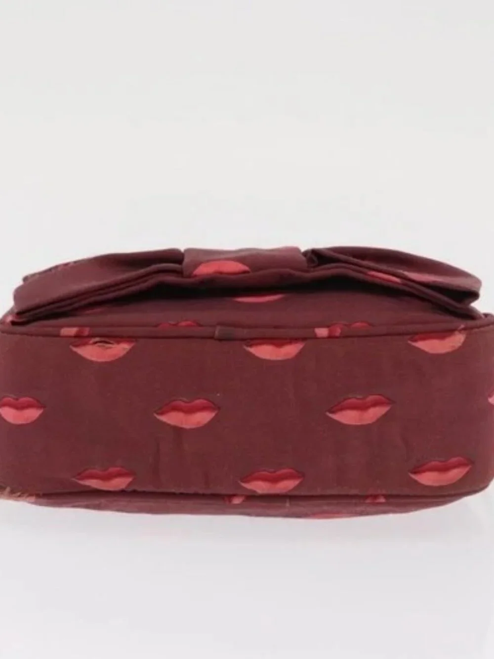 PRADA Chain Shoulder Bag Nylon Bordeaux Silver Auth BA10089 - Picture 5 of 16